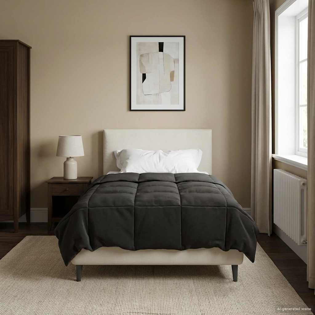 vidaXL Couverture d'été matelassée anthracite 155 x 200 cm Microfibre