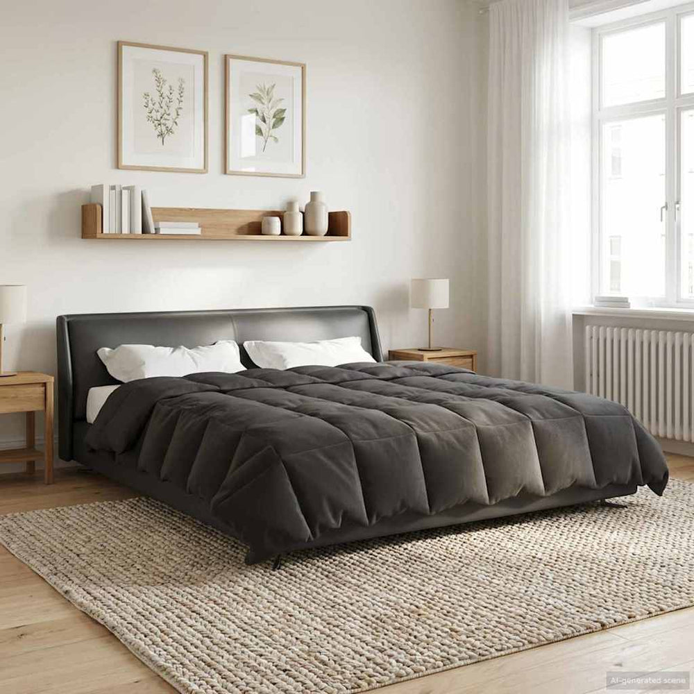 vidaXL Couette d'été matelassée anthracite 200 x 200 cm microfibre