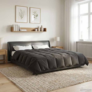vidaXL Couette d'été matelassée anthracite 200 x 200 cm microfibre