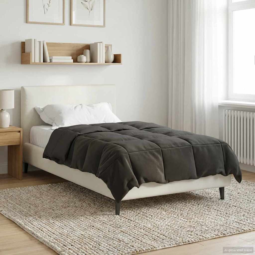 vidaXL Couette d'été matelassée Anthracite 155 x 220 cm Microfibre