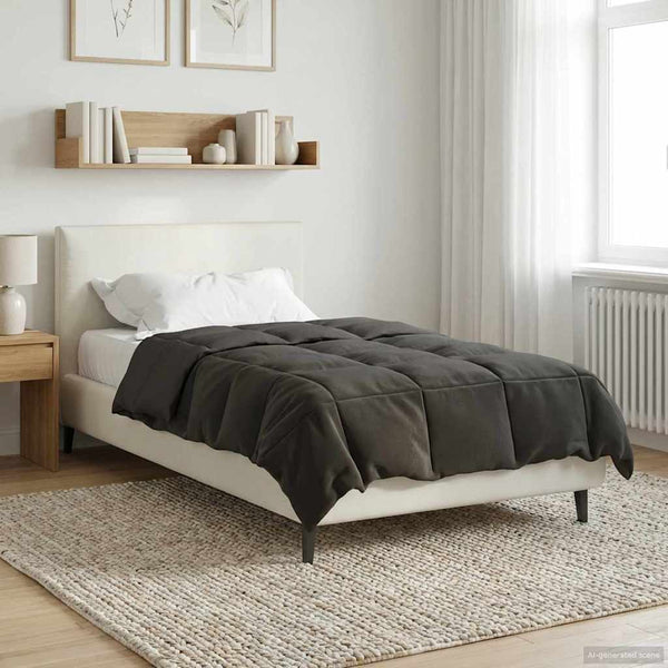 vidaXL Couette d'été matelassée Anthracite 155 x 220 cm Microfibre