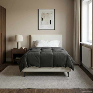 vidaXL Couette d'été matelassée Anthracite 155 x 220 cm Microfibre