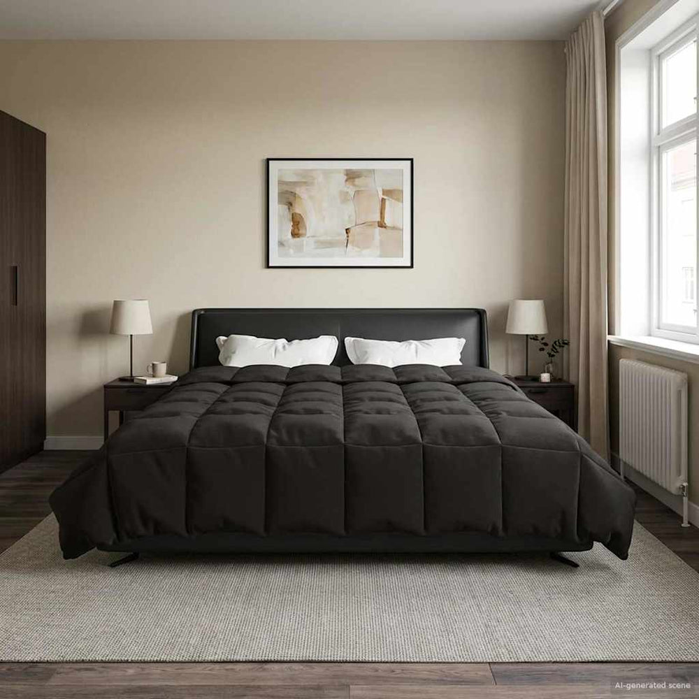 vidaXL Summer Quilted Blanket Anthracite 200 x 220 cm Microfiber