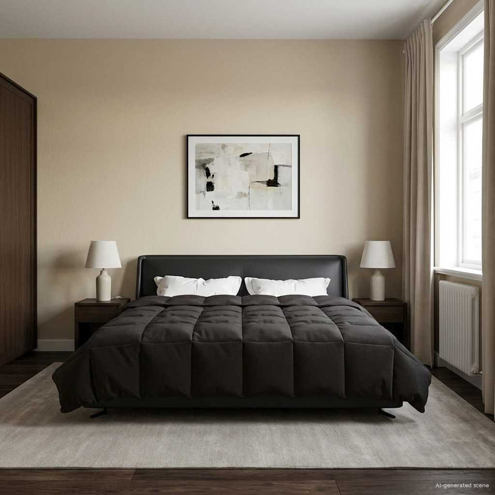vidaXL Summer Blanket Quilted Anthracite 220 x 260 cm Microfiber