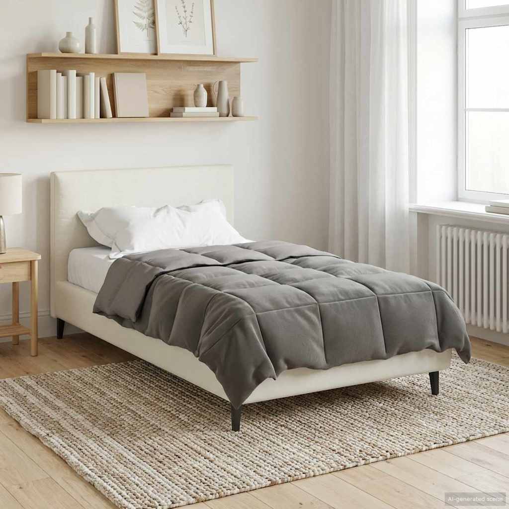 vidaXL Summer Blanket Quilted Light Grey 140 x 200 cm Microfiber