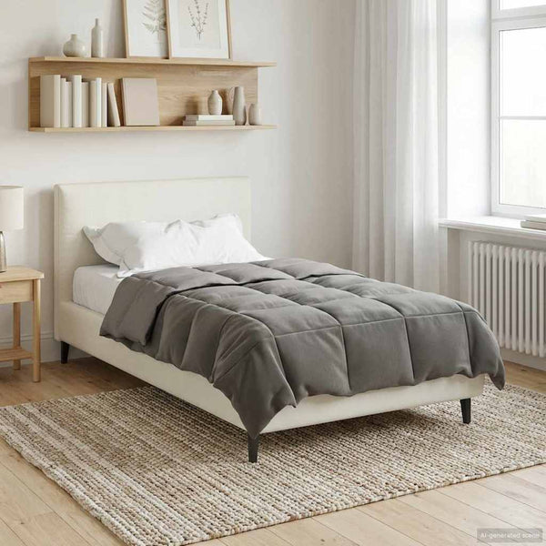 vidaXL Summer Blanket Quilted Light Grey 140 x 200 cm Microfiber