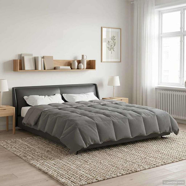 Sommerdecke 200x200 cm Hellgrau Mikrofaser