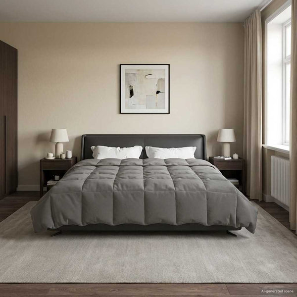Sommerdecke 200x200 cm Hellgrau Mikrofaser
