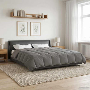 vidaXL Padded Summer Duvet Light Grey 200 x 240 cm Microfiber