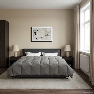 vidaXL Couette d'été matelassée gris clair 200 x 220 cm Microfibre