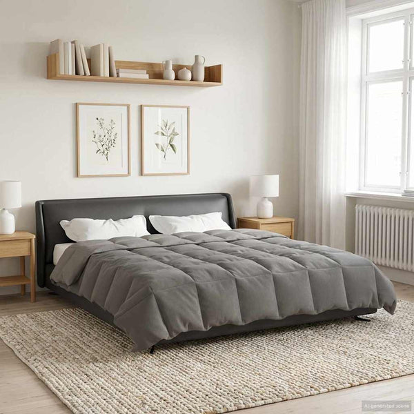 Sommerdecke Hellgrau 220x240 cm Mikrofaser
