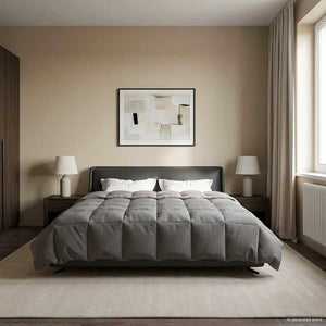 vidaXL Couette d'été matelassée Gris clair 240 x 260 cm Microfibre
