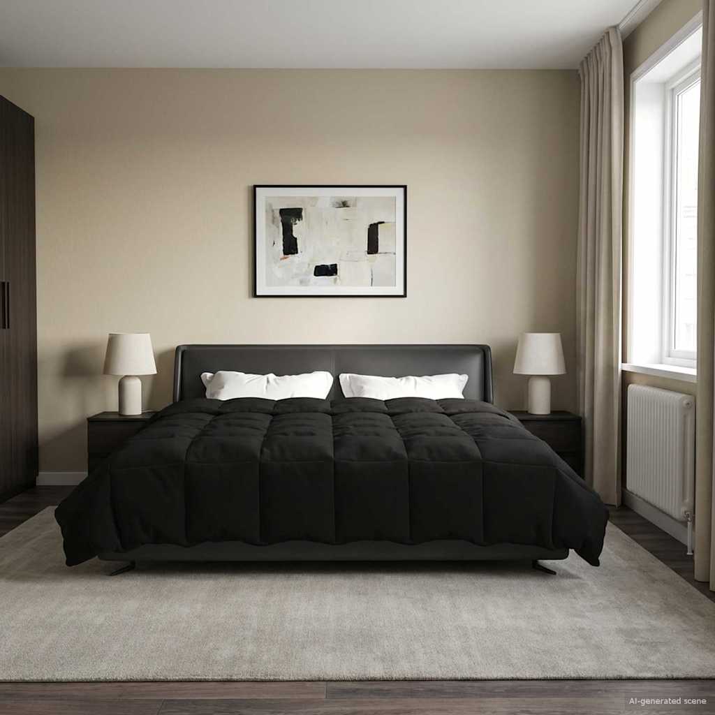 Schwarze Sommerdecke 200x200 cm Mikrofaser