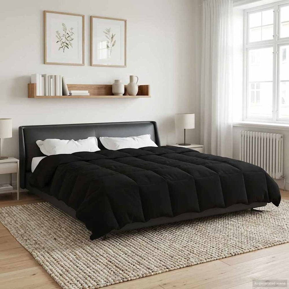 Schwarze Sommerdecke 200x240 cm Mikrofaser