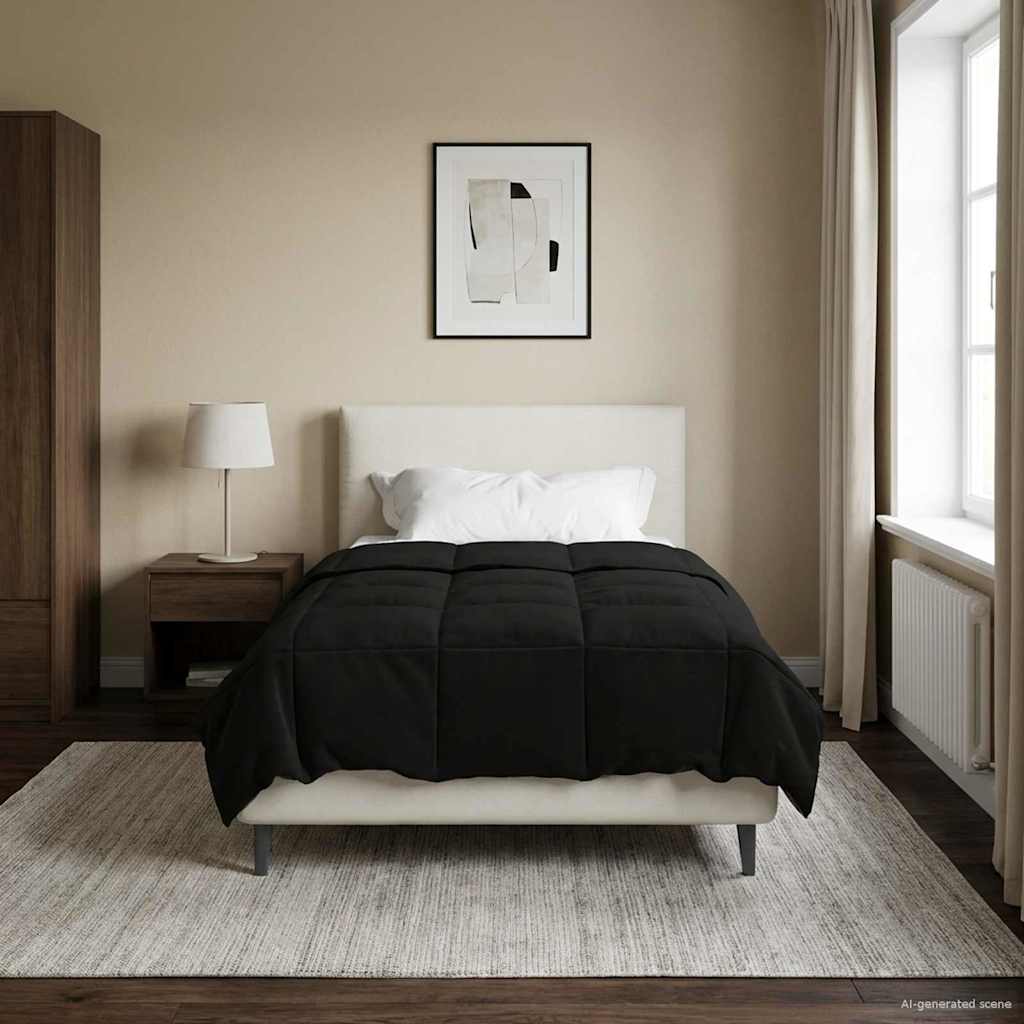 Schwarze Sommerdecke 135x220 cm Mikrofaser