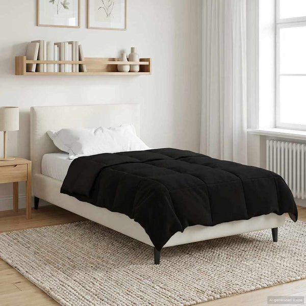 Schwarze Sommerdecke 140x220 cm Mikrofaser