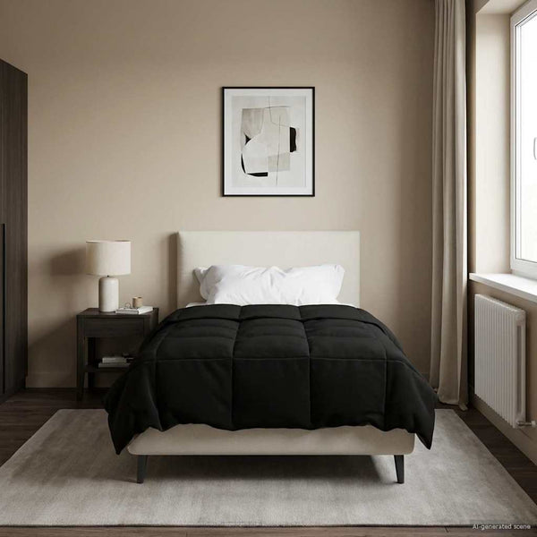 Schwarze Sommerdecke 140x220 cm Mikrofaser