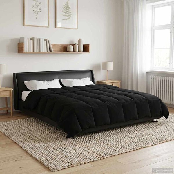 Schwarze Sommerdecke 200x220 cm Mikrofaser
