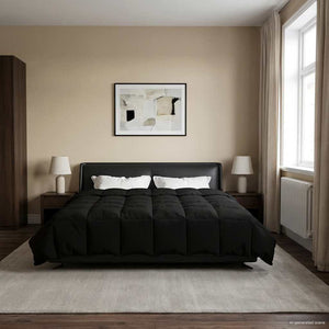 Schwarze Sommerdecke 200x220 cm Mikrofaser