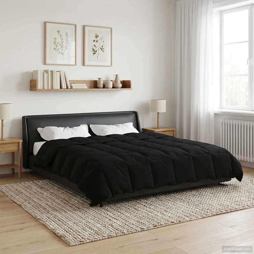 Schwarze Sommerdecke 220x240 cm Mikrofaser