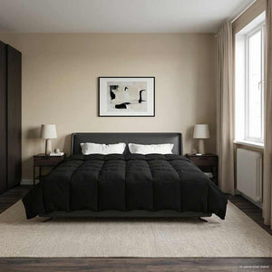 Schwarze Sommerdecke 220x240 cm Mikrofaser