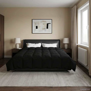 Schwarze Sommerdecke 220x260 cm Mikrofaser