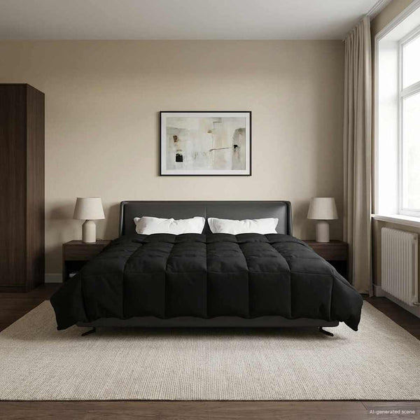Schwarze Sommerdecke 240x260 cm Mikrofaser