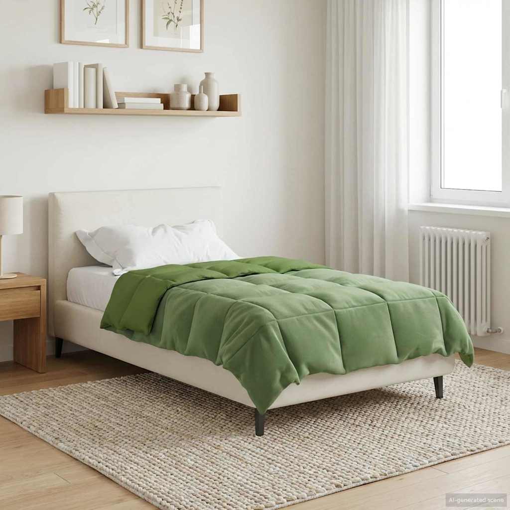 vidaXL Couverture d'été rembourrée verte 155 x 200 cm Microfibre