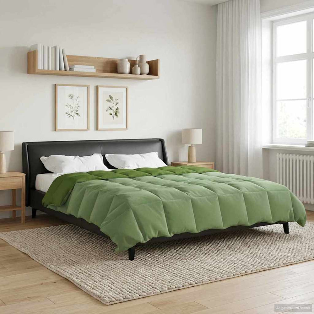 vidaXL Couverture d'été matelassée vert 220 x 260 cm microfibre