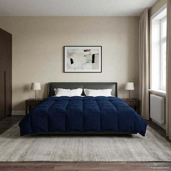 Sommerdecke Dunkelblau 240x260 cm Mikrofaser