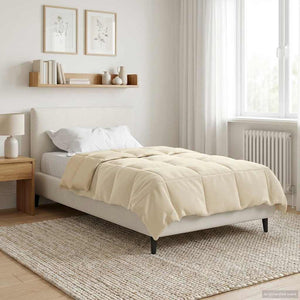 vidaXL Couette d'été matelassée crème 155 x 200 cm Microfibre