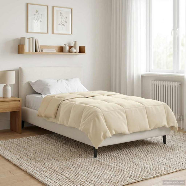 vidaXL Couette d'été matelassée crème 155 x 200 cm Microfibre