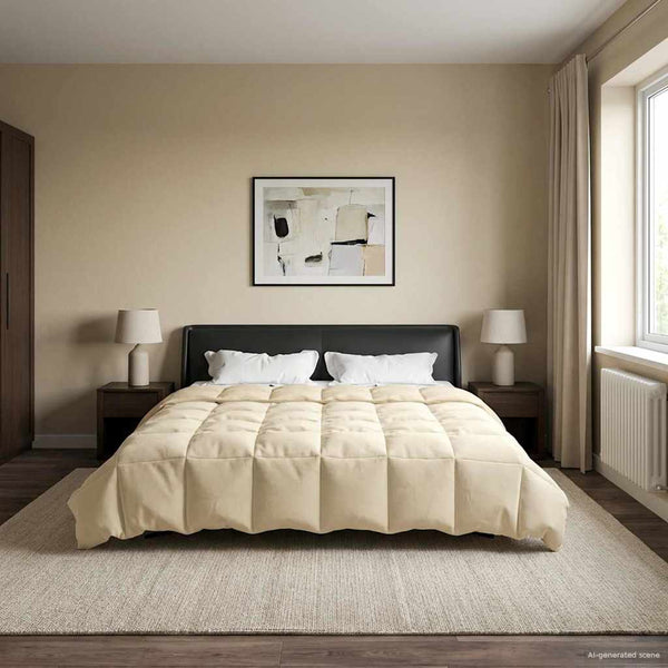Creme Sommerdecke 200x200 cm Mikrofaser