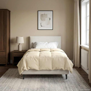 Creme Sommerdecke 155x220cm Mikrofaser