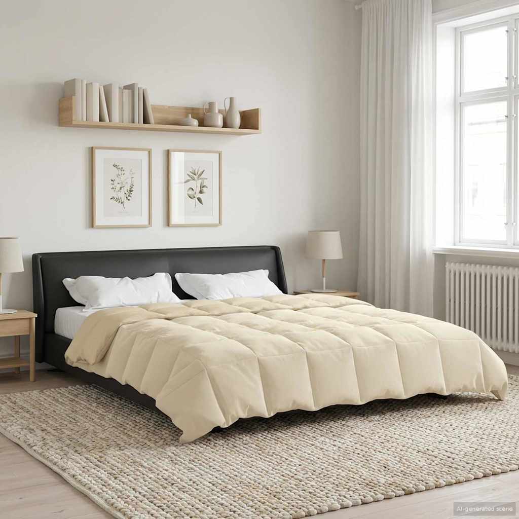 Creme Sommerdecke 200x220 cm Mikrofaser