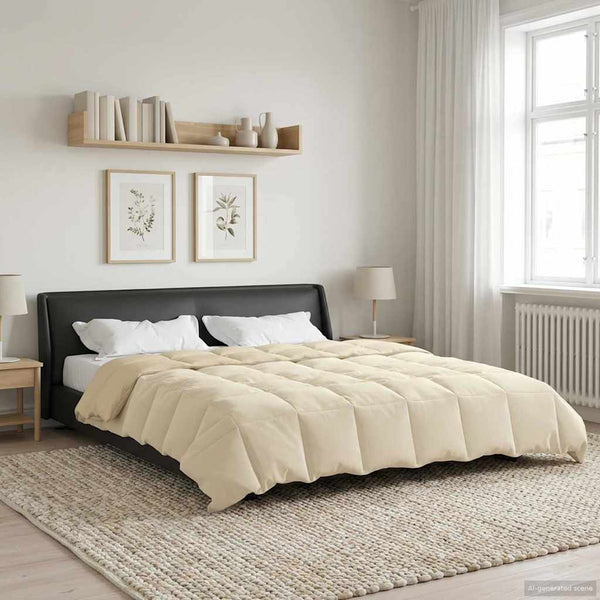 Creme Sommerdecke 200x220 cm Mikrofaser