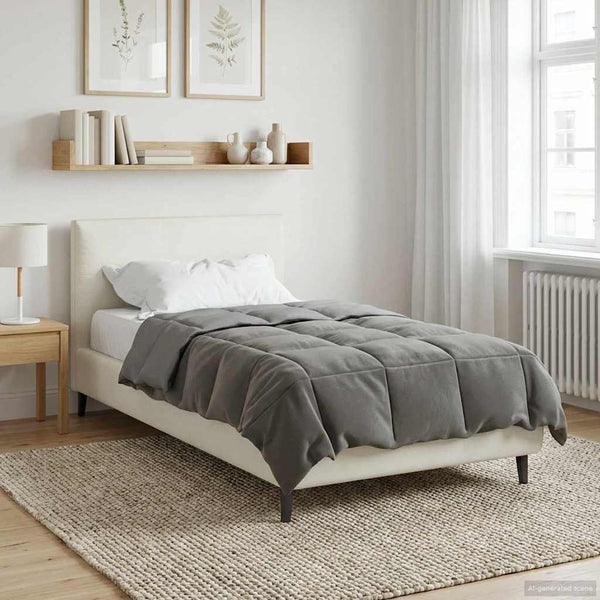 Ganzjahresbettdecke 135x220 cm Hellgrau Mikrofaser
