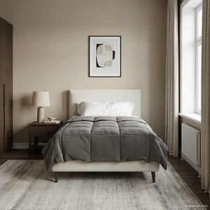 Ganzjahresbettdecke 135x220 cm Hellgrau Mikrofaser