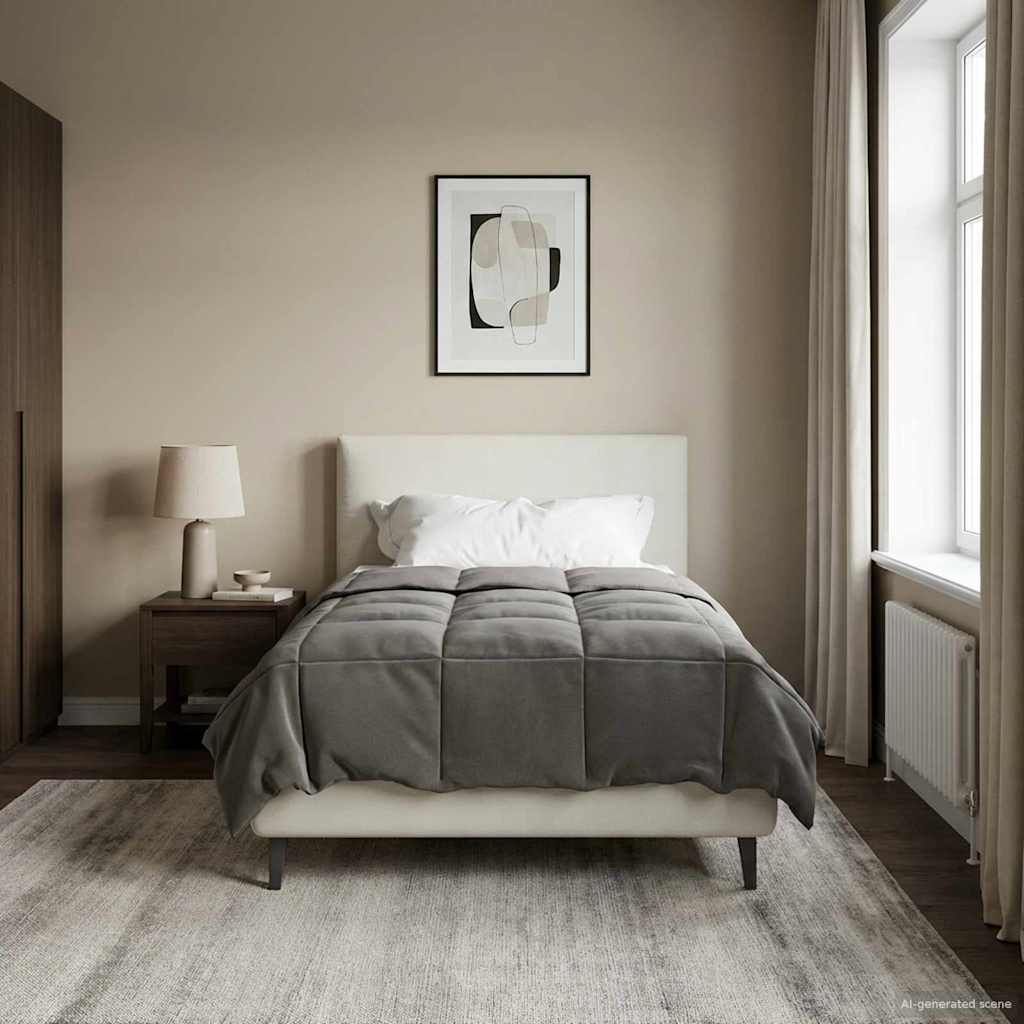 Ganzjahresbettdecke 135x220 cm Hellgrau Mikrofaser