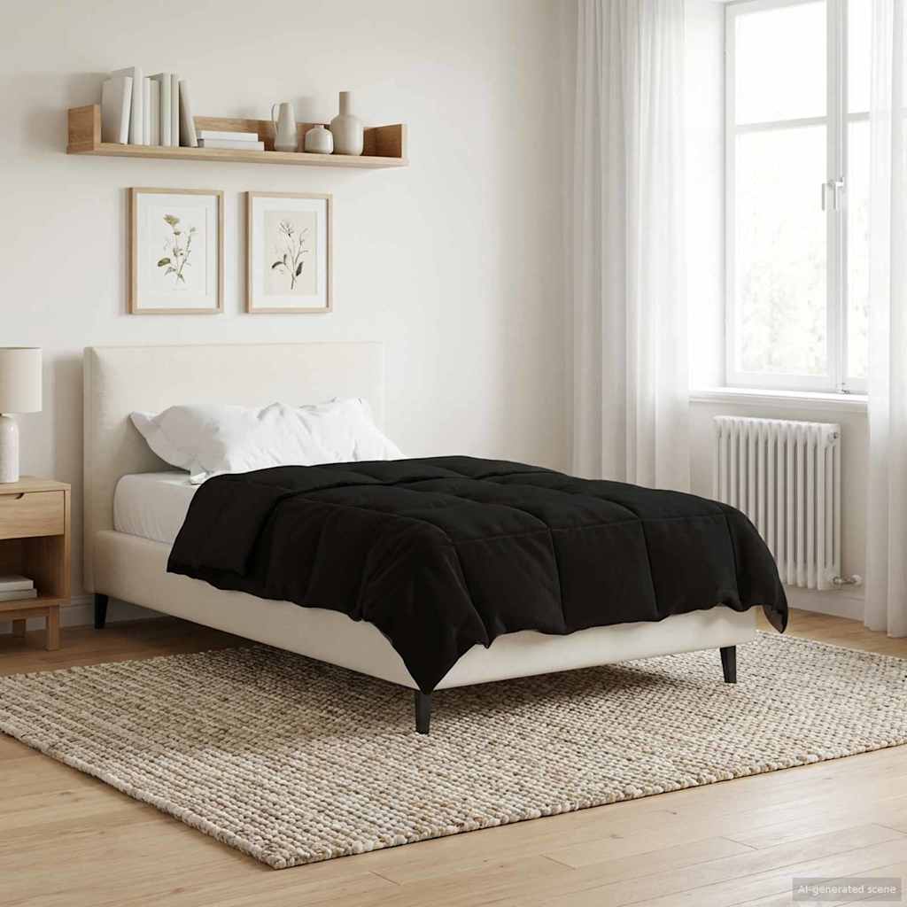 Ganzjahresbettdecke 135x200 cm Schwarz Mikrofaser