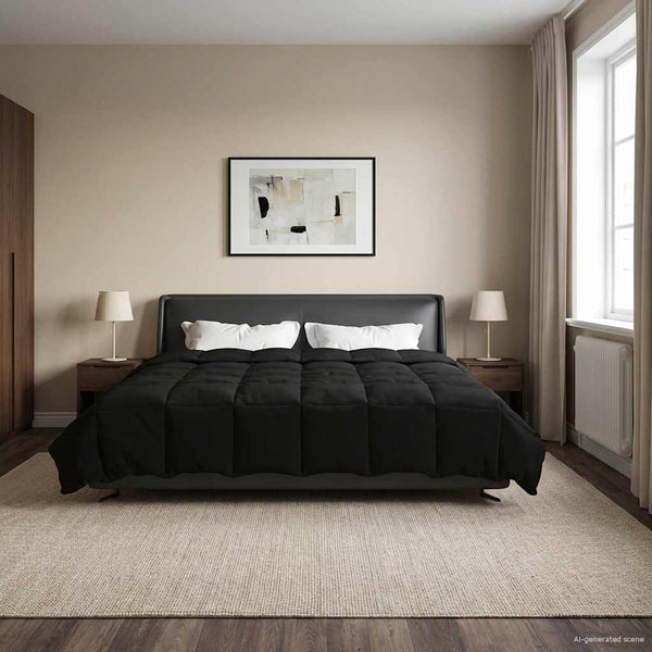 Ganzjahresbettdecke Schwarz 220x240 cm