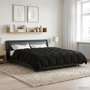 Gepolsterte Ganzjahresbettdecke Schwarz 220x260