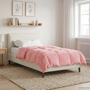 vidaXL Couette Toutes Saisons Matelassée Rose 135 x 220 cm Microfibre