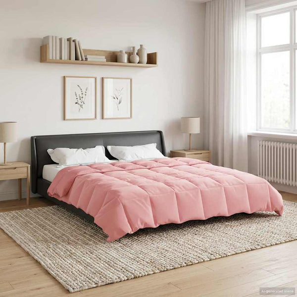 Gepolsterte Ganzjahresbettdecke Rosa 200x220cm