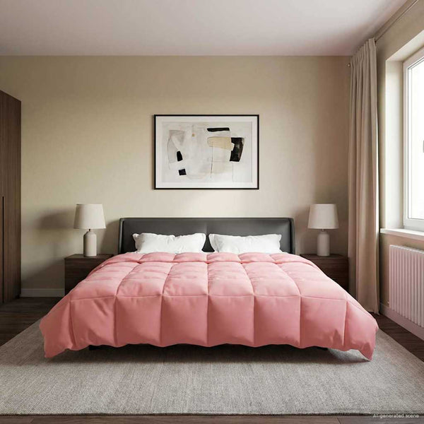 Gepolsterte Ganzjahresbettdecke Rosa 200x220cm
