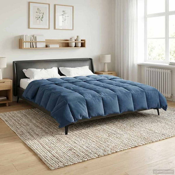 Dunkelblaue Ganzjahresbettdecke 200x220 cm