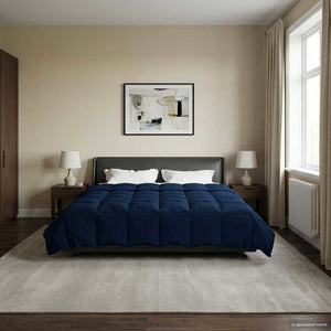 Dunkelblaue Ganzjahresbettdecke 200x220 cm
