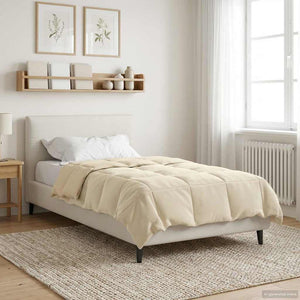 Gepolsterte Ganzjahresbettdecke Creme 135x220cm