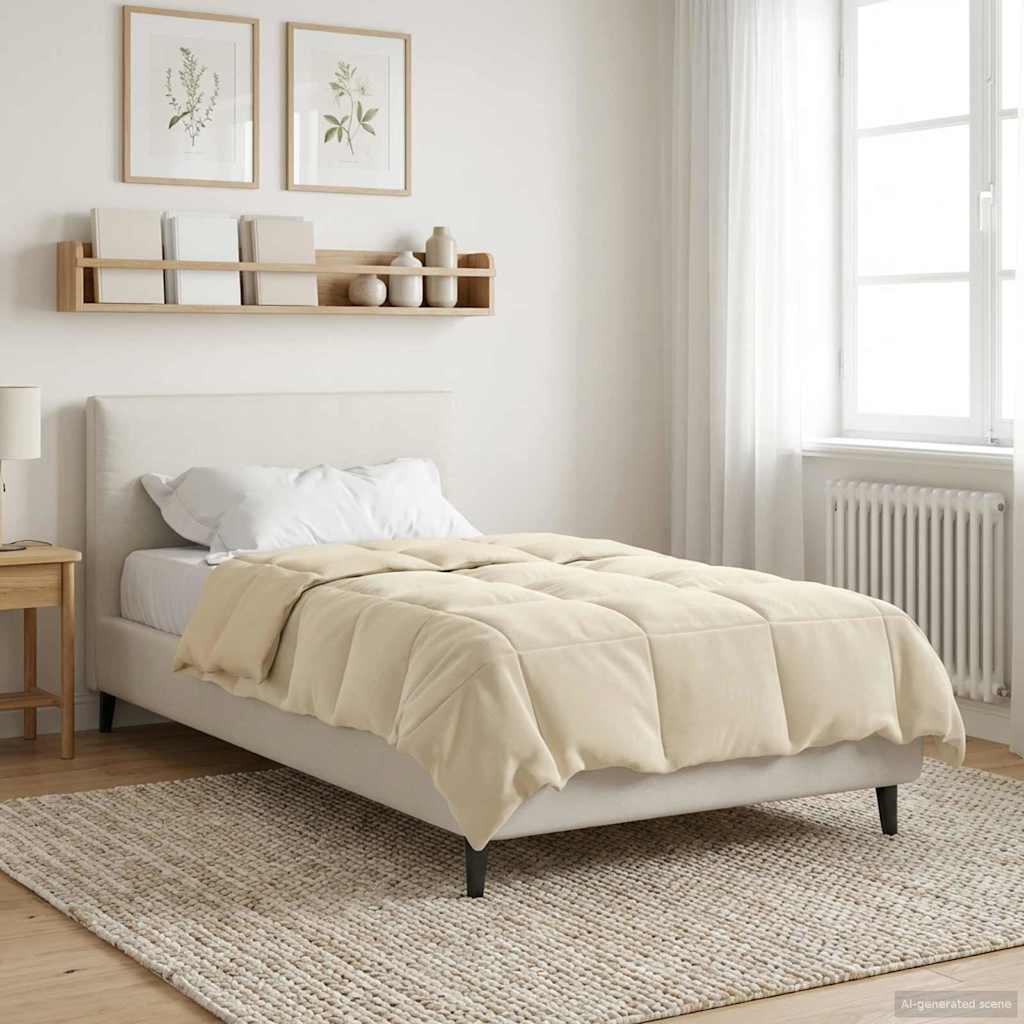 Gepolsterte Ganzjahresbettdecke Creme 135x220cm