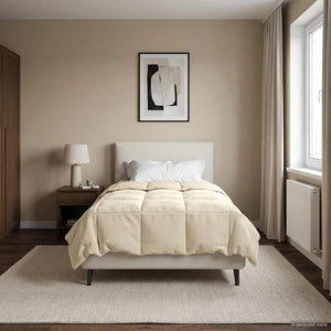 Gepolsterte Ganzjahresbettdecke Creme 135x220cm